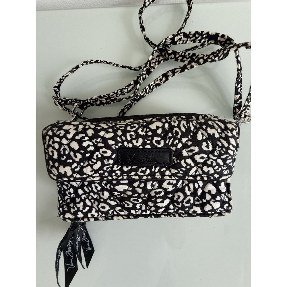 Vera Bradley Black & White Floral Convertible Crossbody Wallet Wristlet